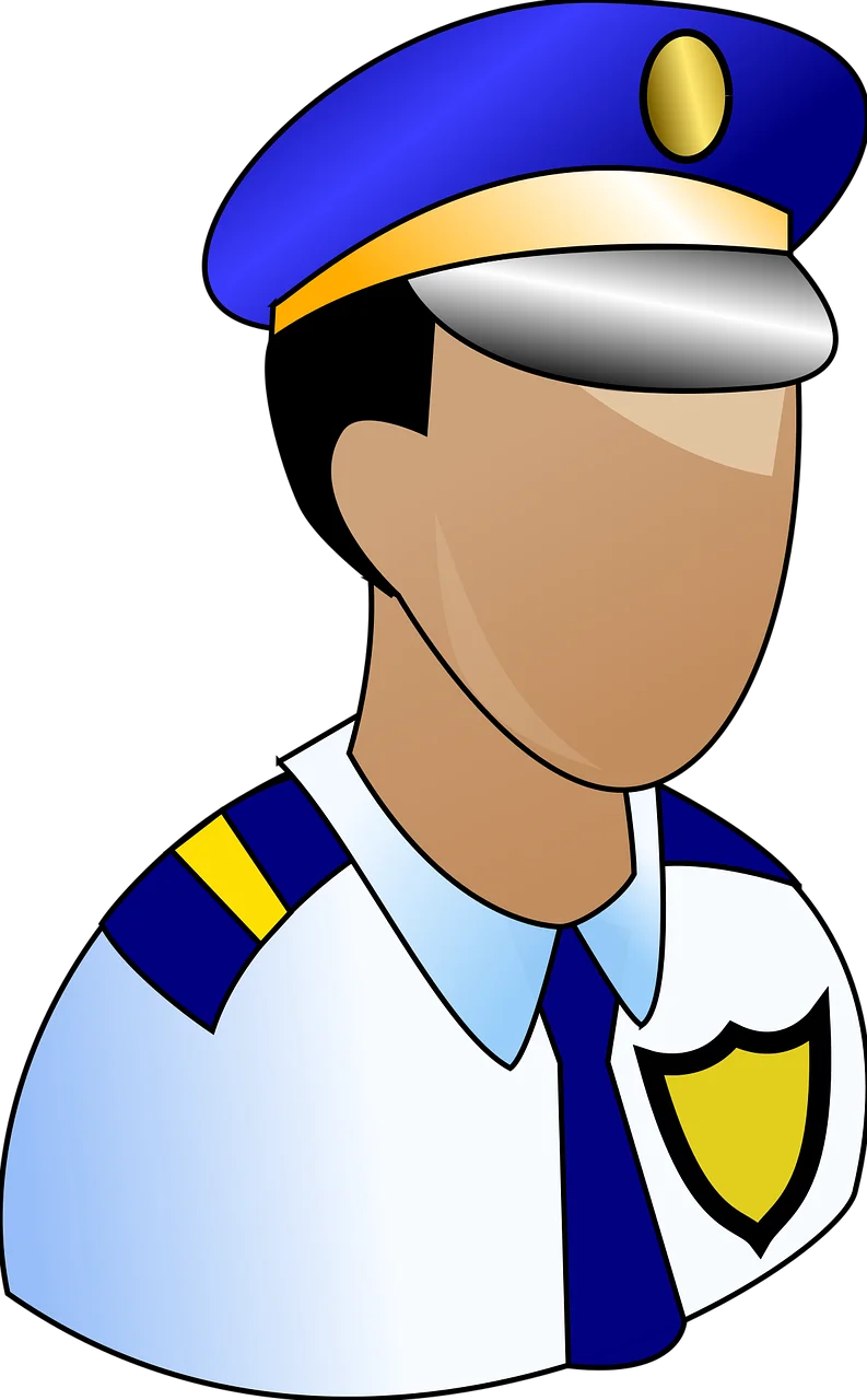 Professional Law Enforcement Officer Stylized Clipart Illustration with Uniform