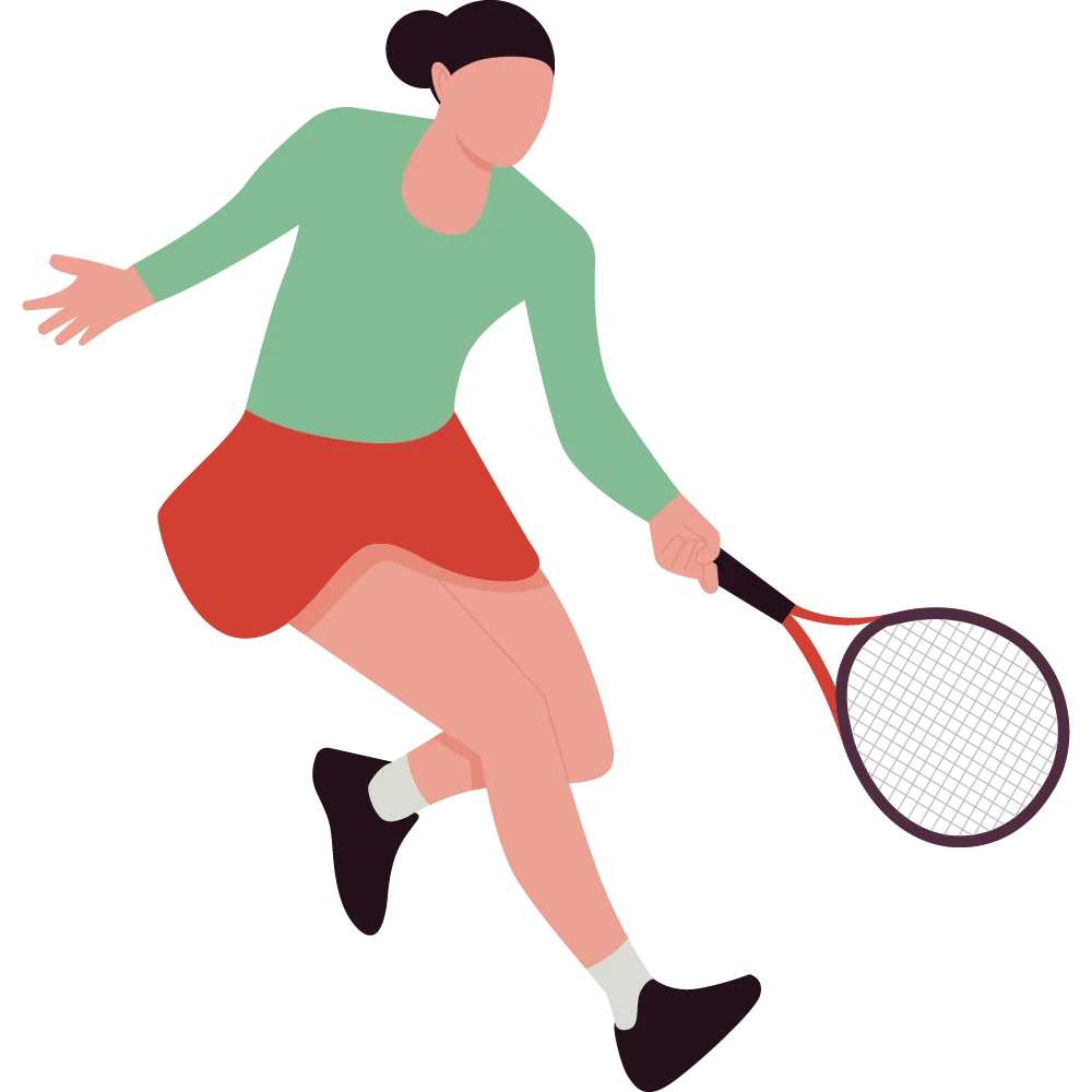 Stylish Tennis Player in Motion Energetic Tennis Clipart Illustration