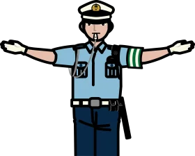 Traffic Police Officer Directing Vehicles Cartoon Clipart Illustration