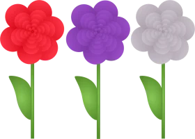 Whimsical Spring Blossom Trio: Soft-Hued Floral Clipart Collection