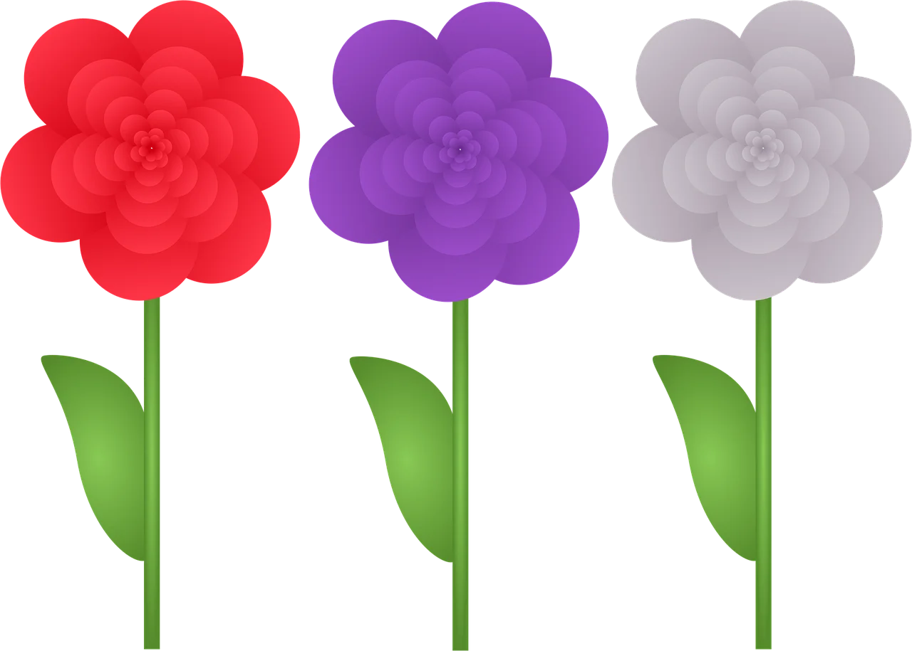 Whimsical Spring Blossom Trio: Soft-Hued Floral Clipart Collection