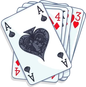 Artistic Monochrome Playing Cards Clipart with Ace and Numbered Cards