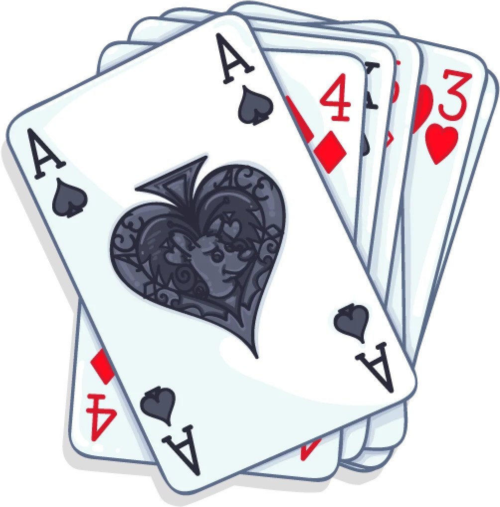 Artistic Monochrome Playing Cards Clipart with Ace and Numbered Cards