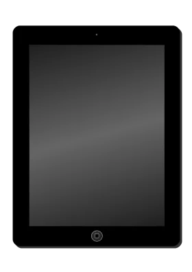 Black Sleek Rectangular Tablet Clipart Illustration with Minimalist Design