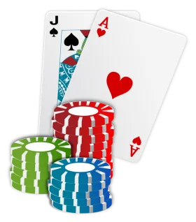 Casino Night Excitement: Poker Chips and Playing Cards Clipart Design