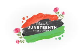 Celebrate Juneteenth Freedom Day Colorful Watercolor Clipart Design