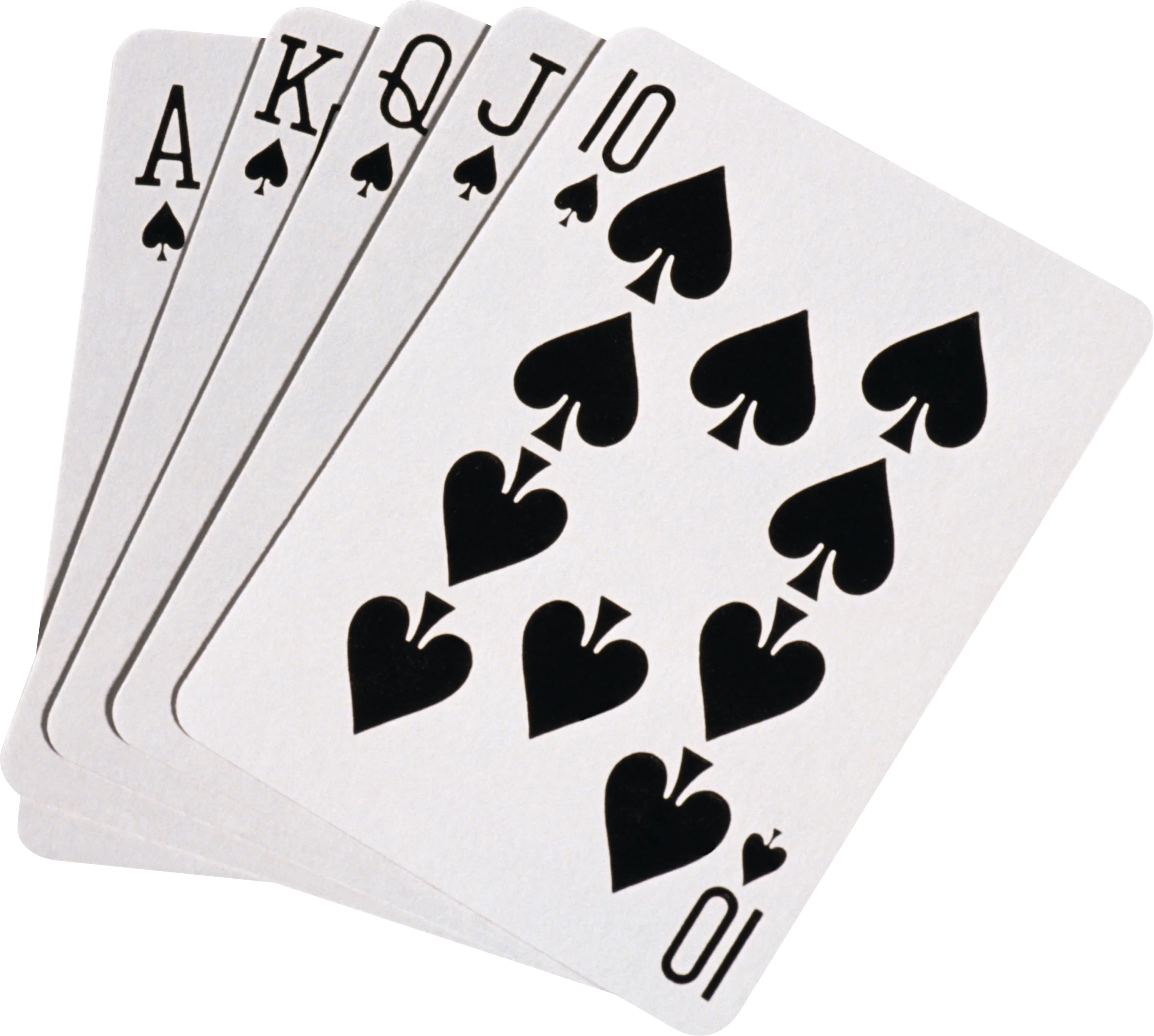 Classic Black and White Spades Playing Cards Clipart Illustration