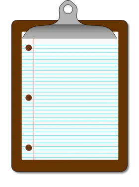 Classic Brown Clipboard with Lined Paper Notepad Clipart Graphic Design Element