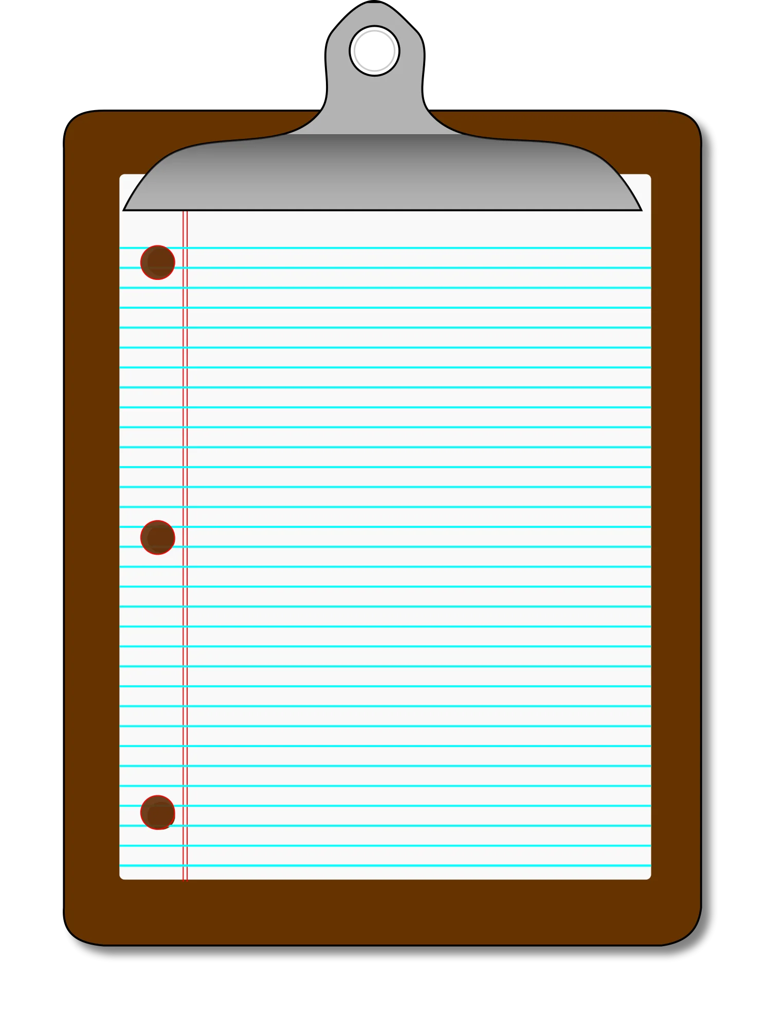 Classic Brown Clipboard with Lined Paper Notepad Clipart Graphic Design Element