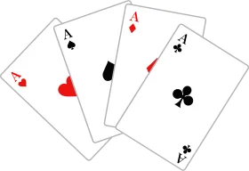 Classic Four Ace Playing Cards Clipart Design with Sharp Graphic Edges