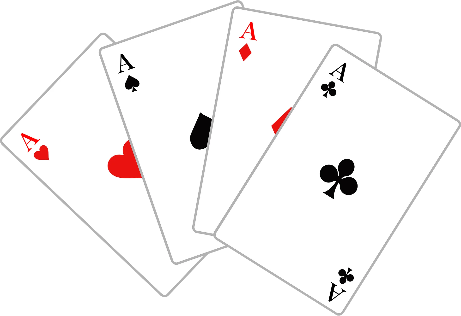 Classic Four Ace Playing Cards Clipart Design with Sharp Graphic Edges