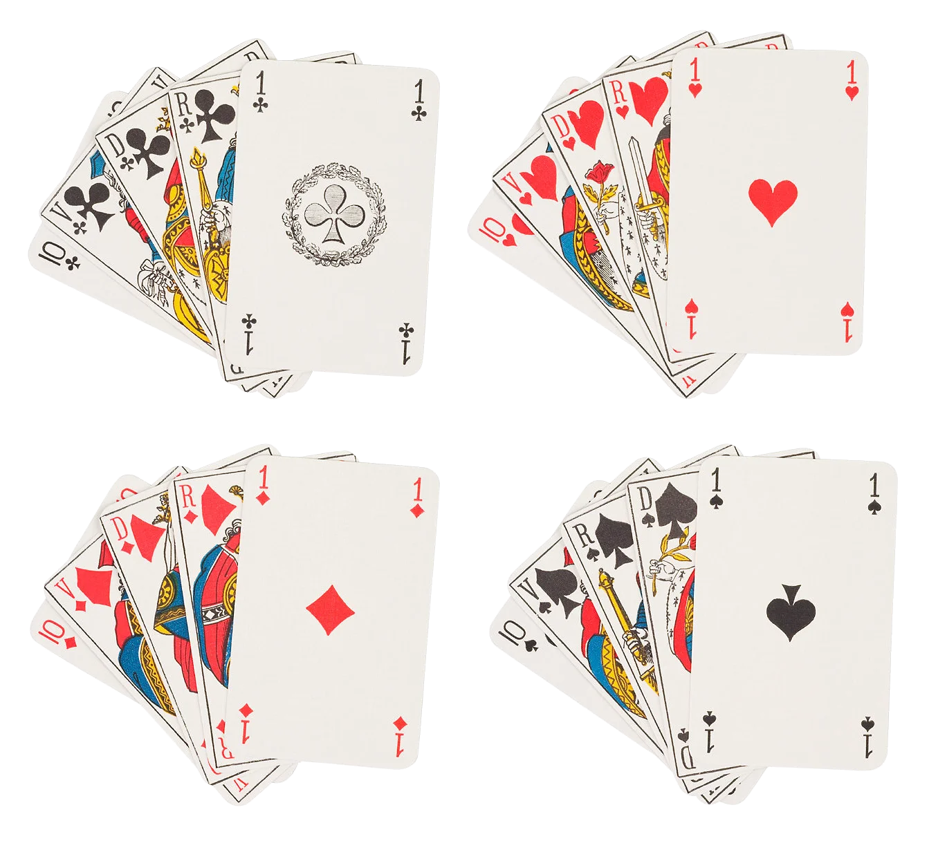 Classic Playing Cards Clipart Collection - Vintage Deck Design Illustrations