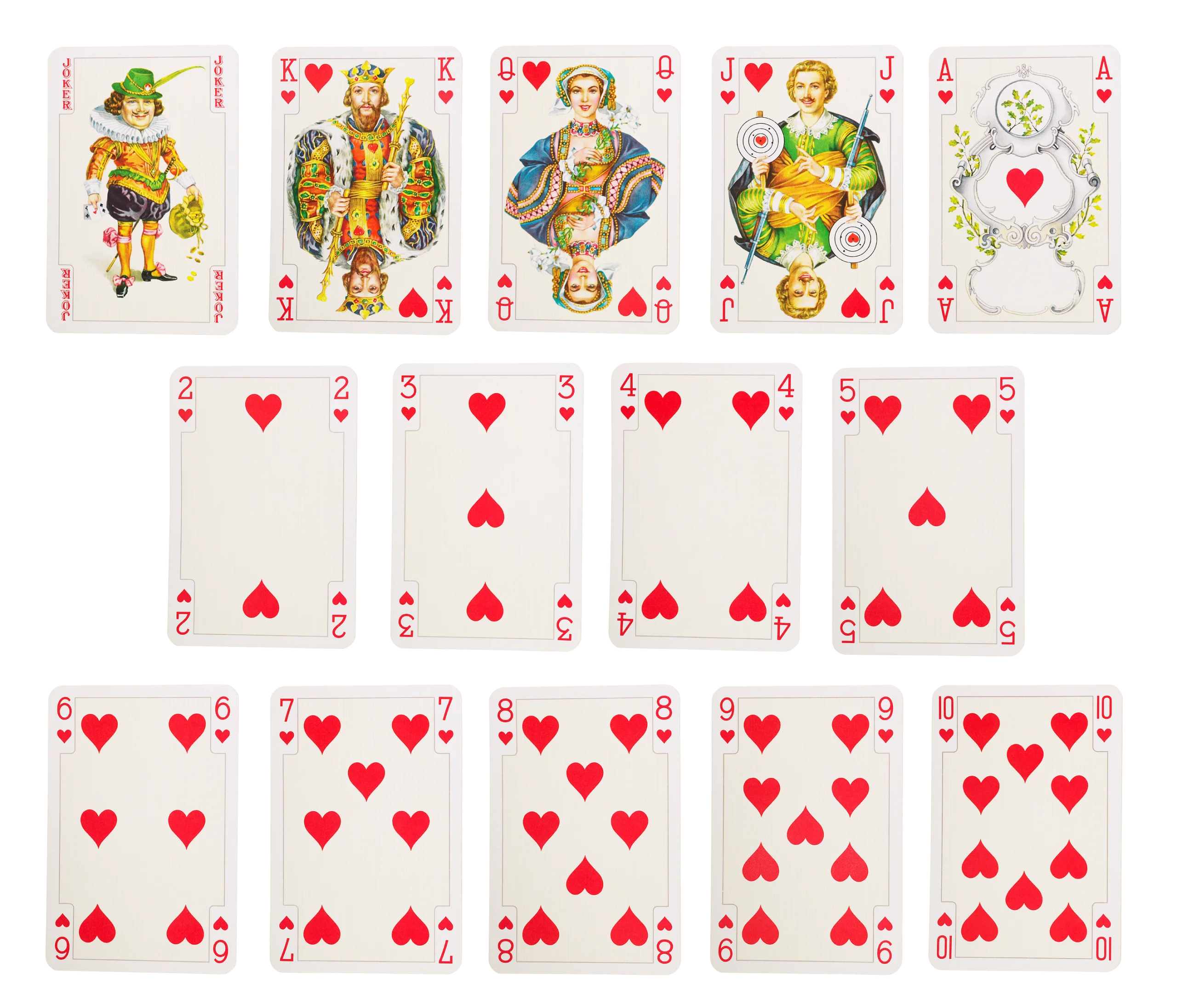 Classic Playing Cards Clipart Collection - Vintage Hearts Suite Illustration