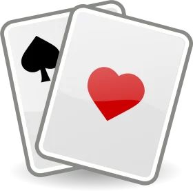 Classic Playing Cards Clipart Illustration with Spade and Heart Symbols