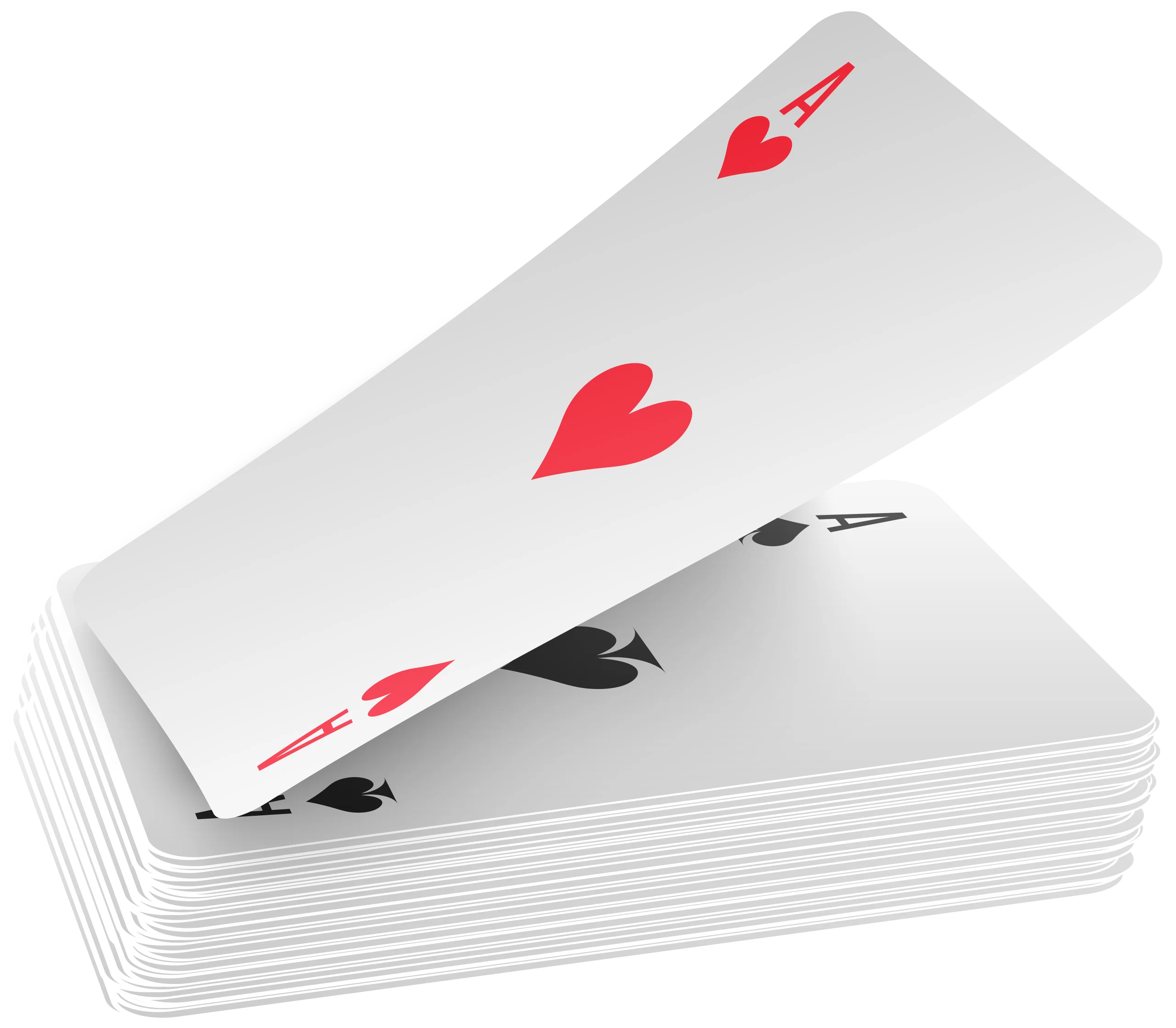 Classic Playing Cards Deck Clipart with Ace of Hearts Illustration
