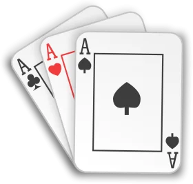 Classic Poker Hand Clipart: Four Aces Spread Across Playing Card Design