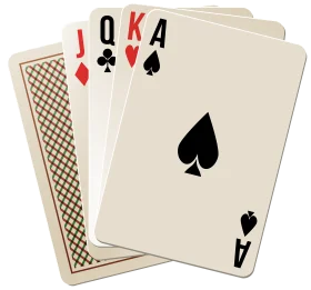 Classic Poker Playing Cards Clipart Illustration with Royal Flush Elements