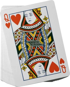 Classic Queen of Hearts Playing Card Clipart Design with Elegant Ornate Details
