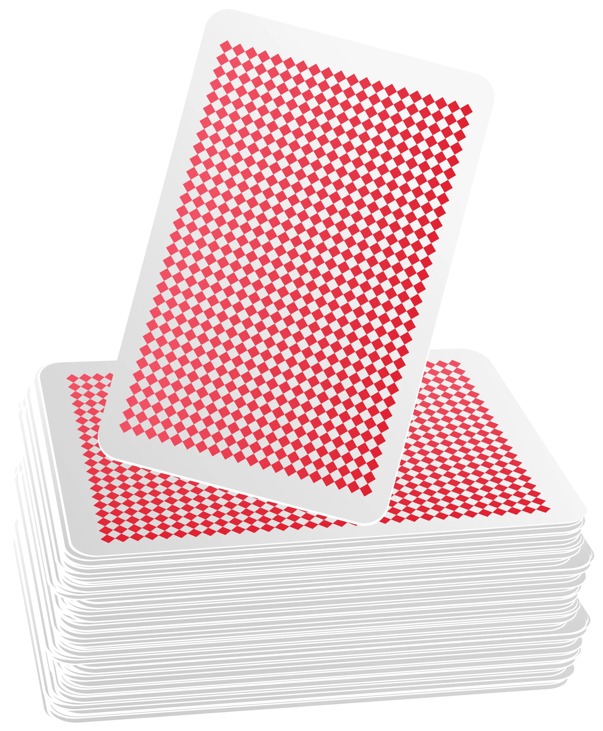 Classic Red-Backed Playing Cards Clipart Illustration in Pristine Stack