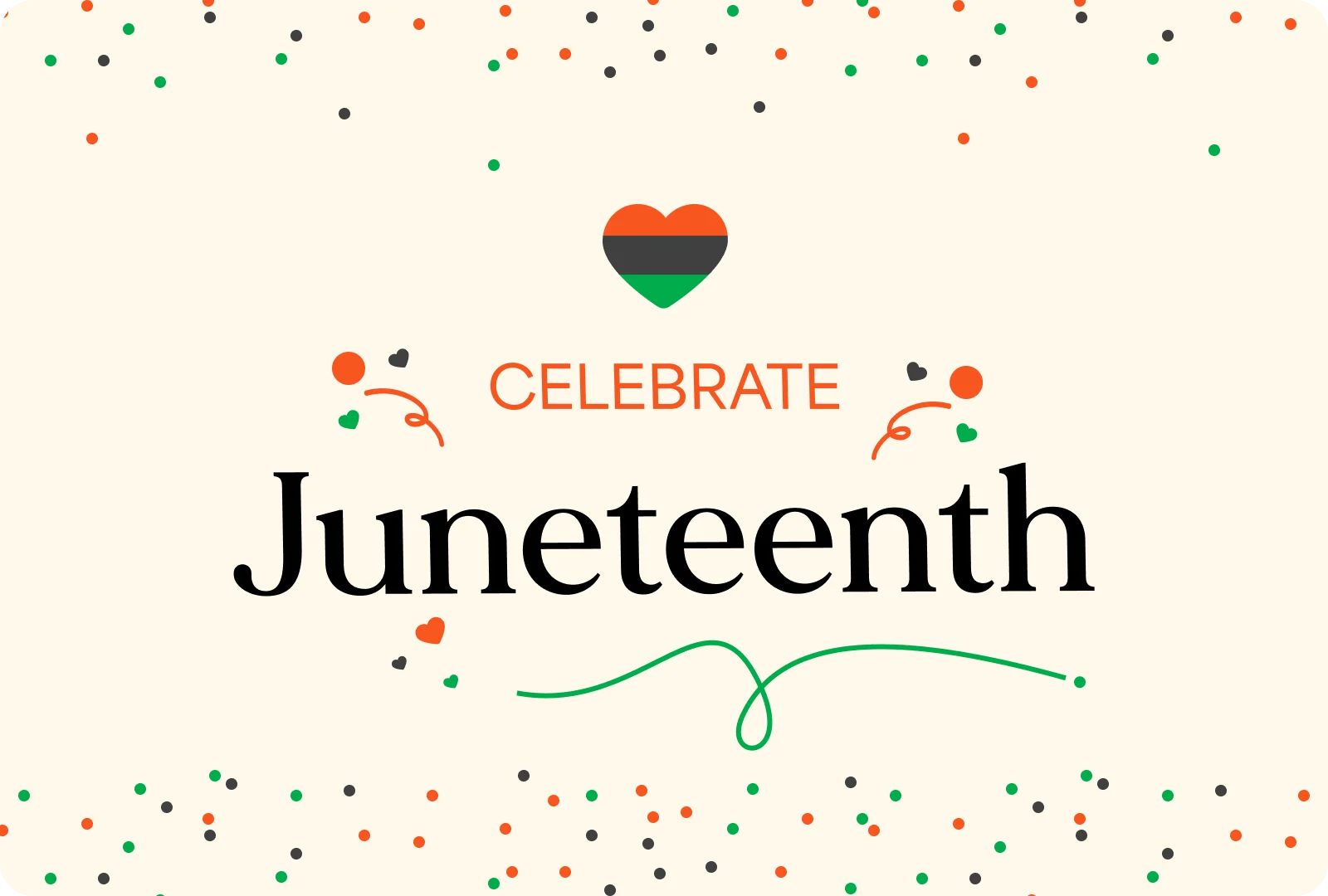 Elegant Juneteenth Celebration Clipart with Festive Dotted Background Design