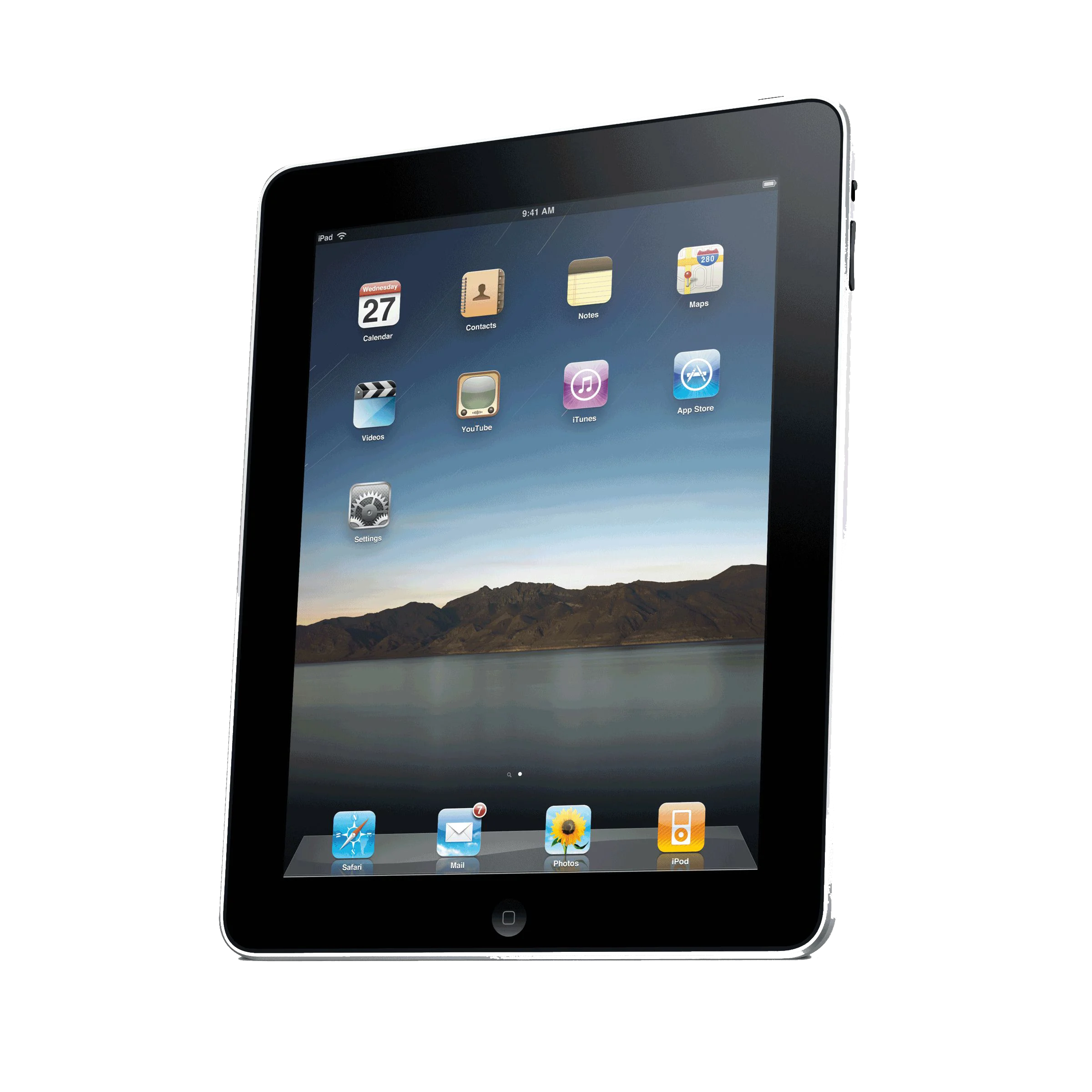 First-Generation Apple iPad Clipart Showcasing Sleek Technological Design