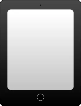 Minimalist Black and White iPad Clipart Design with Simple Geometric Outline