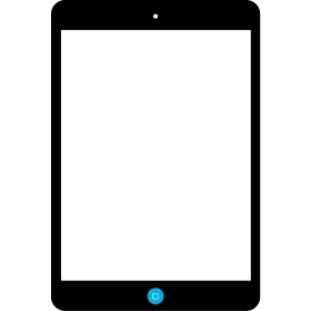 Minimalist Black Tablet Clipart with Rounded Corners and Home Button