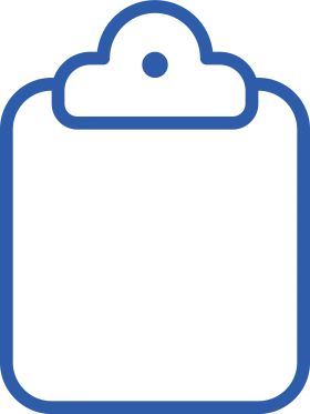 Minimalist Blue Clipboard Clipart Icon with Sleek Rounded Design