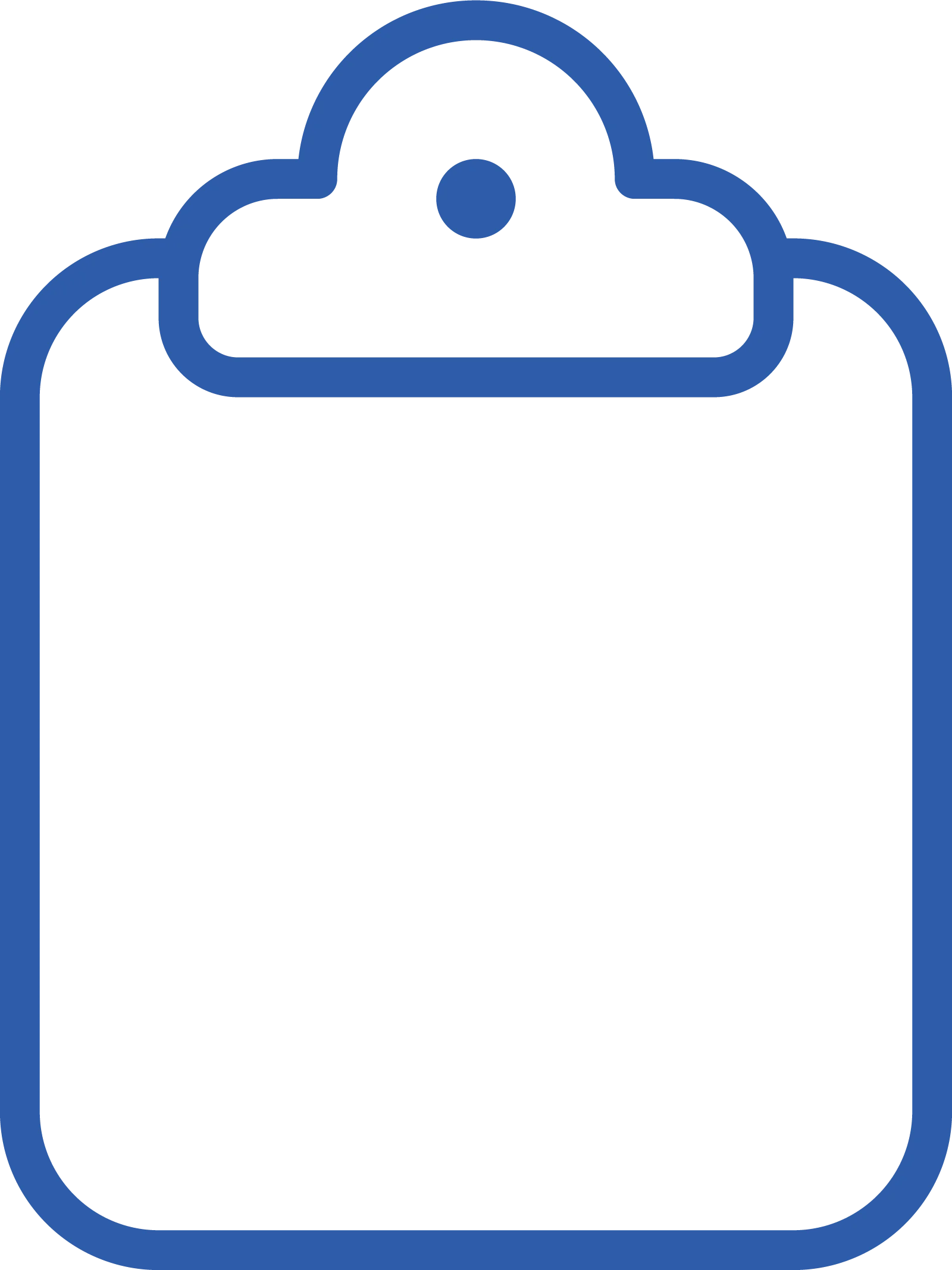 Minimalist Blue Clipboard Clipart Icon with Sleek Rounded Design