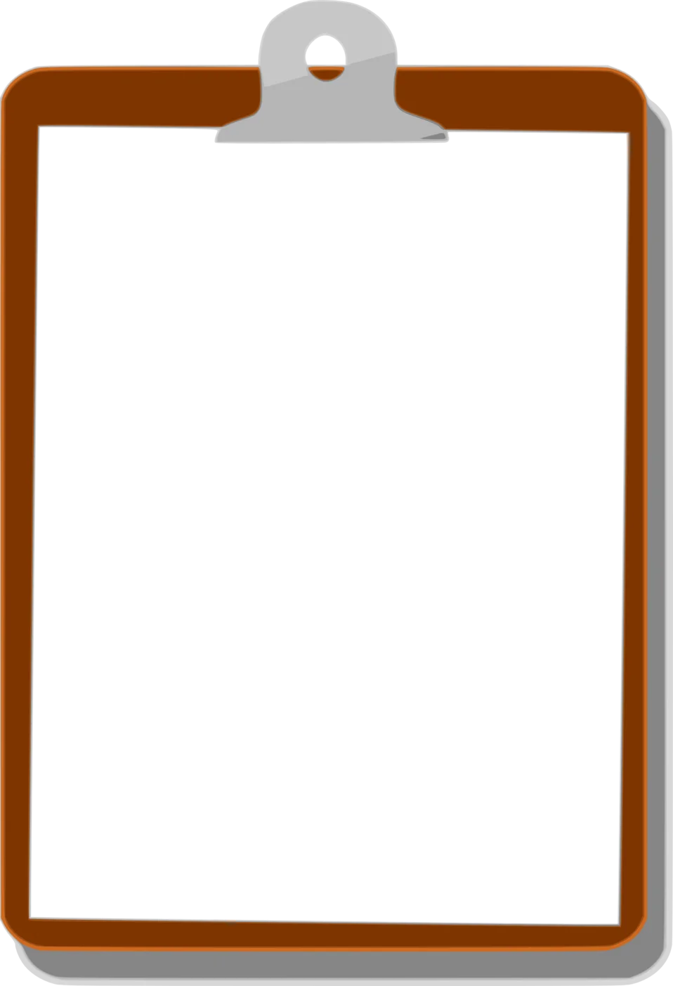 Minimalist Brown and Gray Clipboard Clipart with Sleek Design