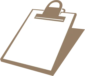 Minimalist Brown Clipboard Clipart Design with Clean Simple Outline