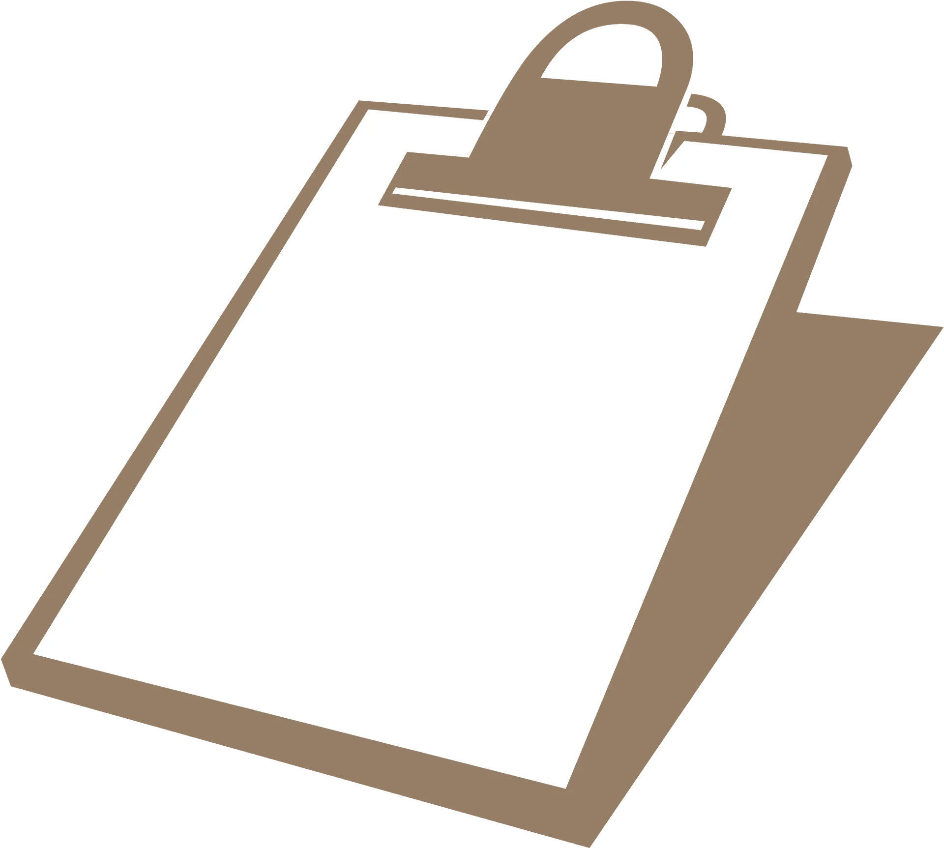 Minimalist Brown Clipboard Clipart Design with Clean Simple Outline