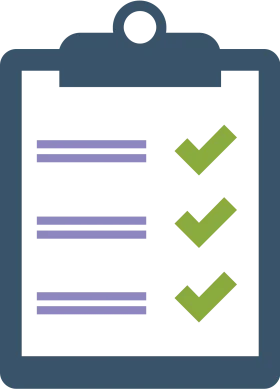 Minimalist Checklist Clipboard Clipart with Green Check Marks