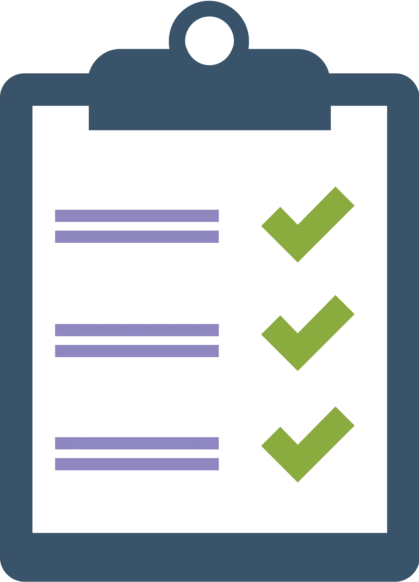 Minimalist Checklist Clipboard Clipart with Green Check Marks