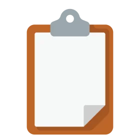 Minimalist Clipboard Clipart with Clean White Paper and Metallic Clip
