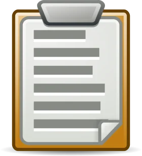 Minimalist Clipboard Clipart with Textured Gray Lines and Folded Page Corner