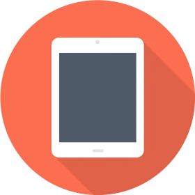 Minimalist Flat Design iPad Tablet Clipart Icon with Soft Shadow