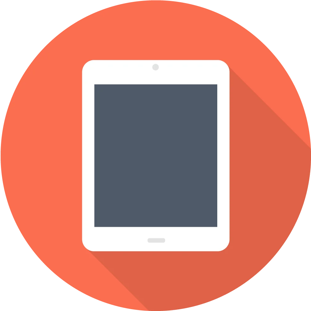 Minimalist Flat Design iPad Tablet Clipart Icon with Soft Shadow