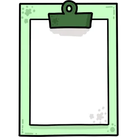 Minimalist Green Clipboard Clipart with Simple Blank Document Design