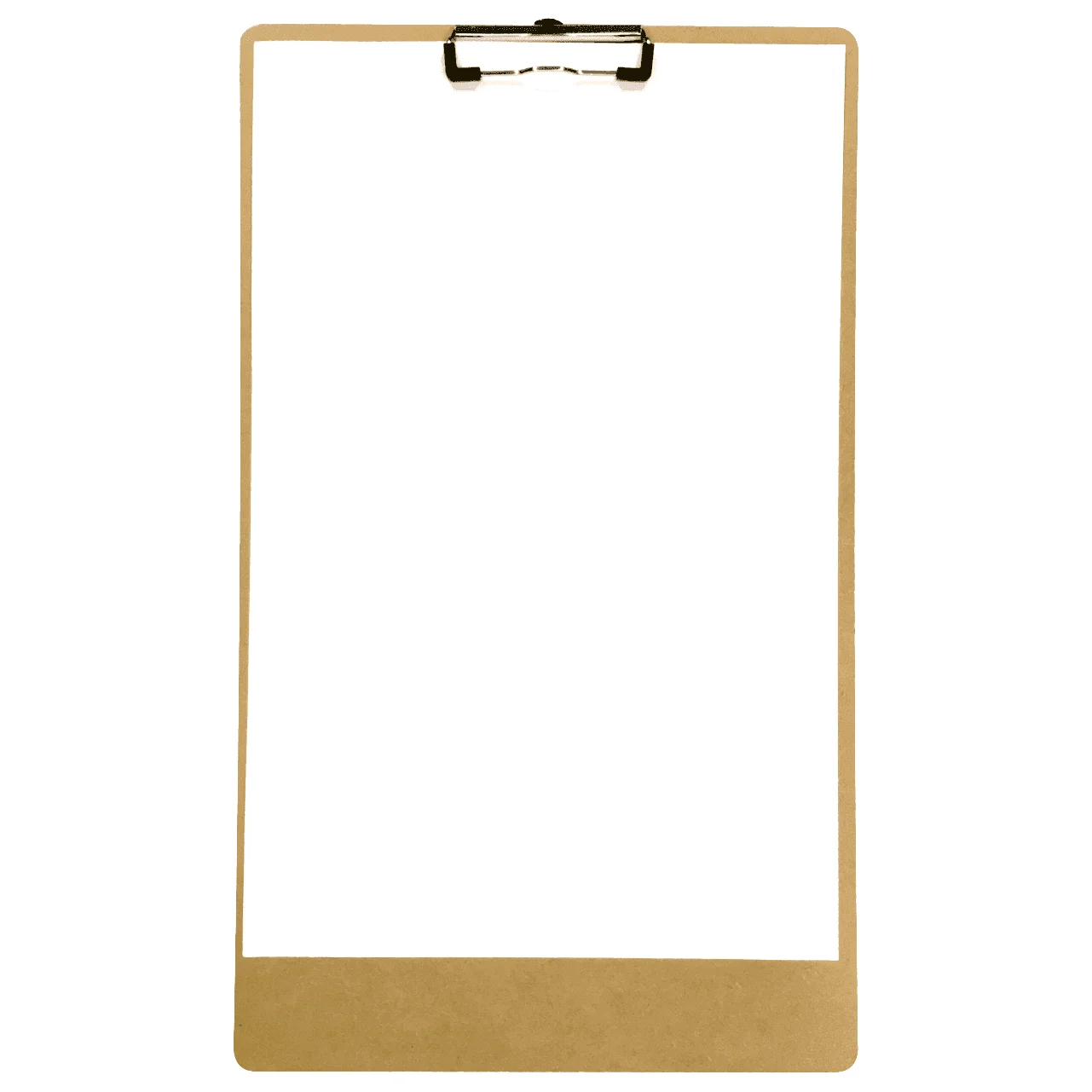 Minimalist Kraft Paper Clipboard Clipart with Clean White Blank Writing Space