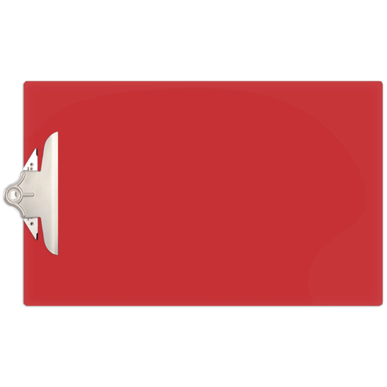 Minimalist Red Clipboard Clipart with Metallic Silver Clip Design