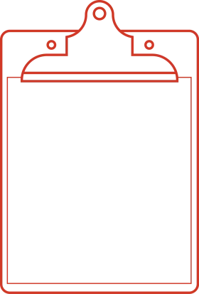 Minimalist Red Outline Clipboard Clipart Design for Digital Graphics