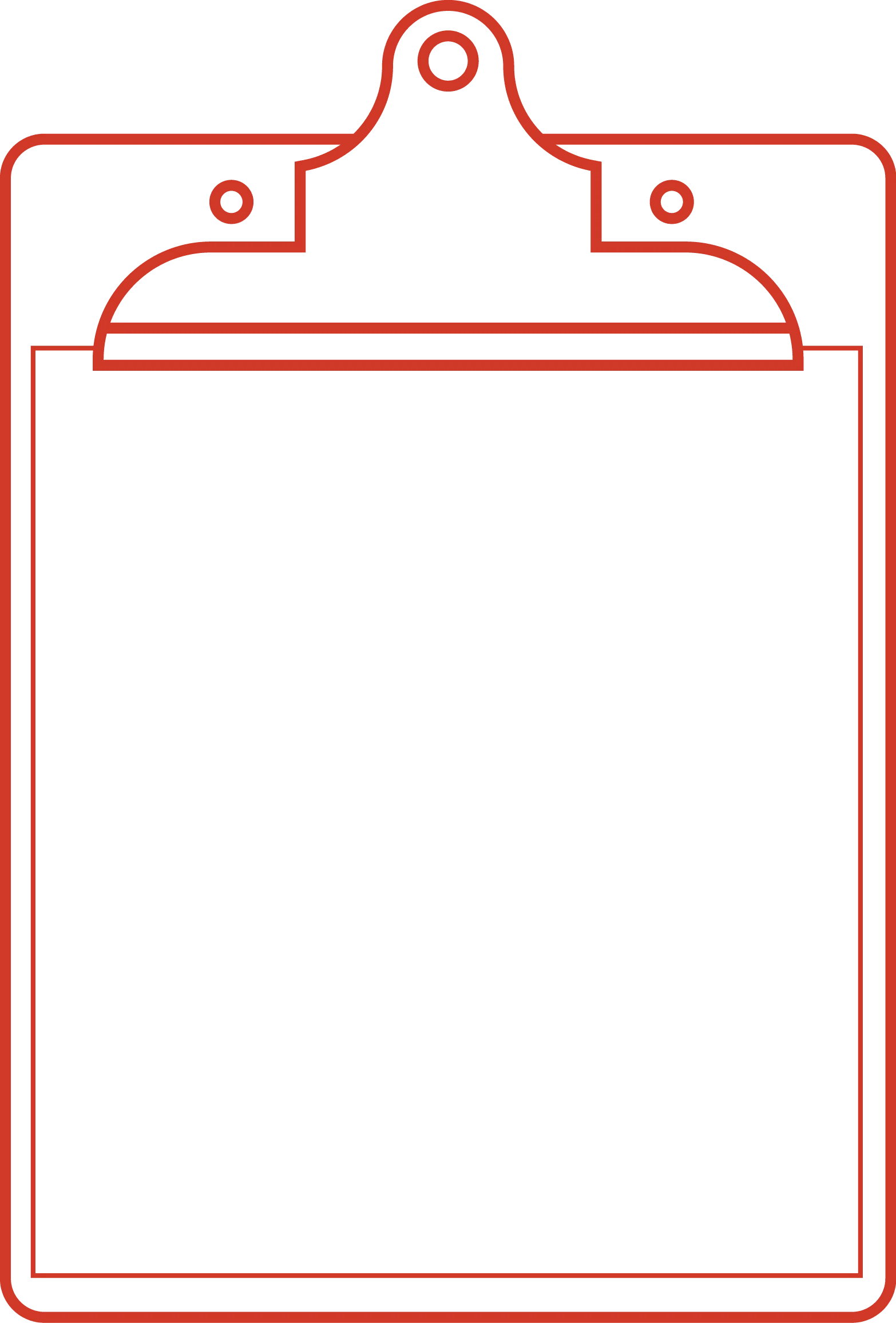 Minimalist Red Outline Clipboard Clipart Design for Digital Graphics