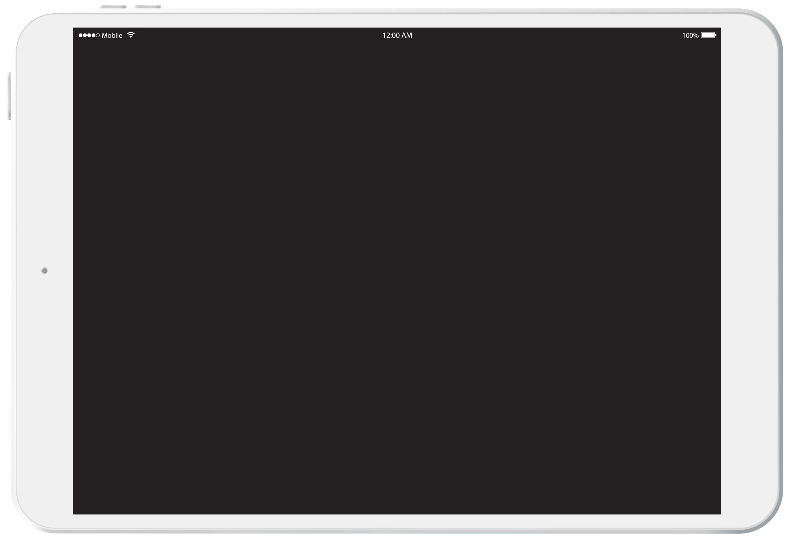 Minimalist White Tablet Clipart Illustration with Clean Design