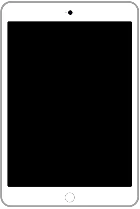 Minimalist White Tablet Clipart with Simple Geometric Design and Home Button