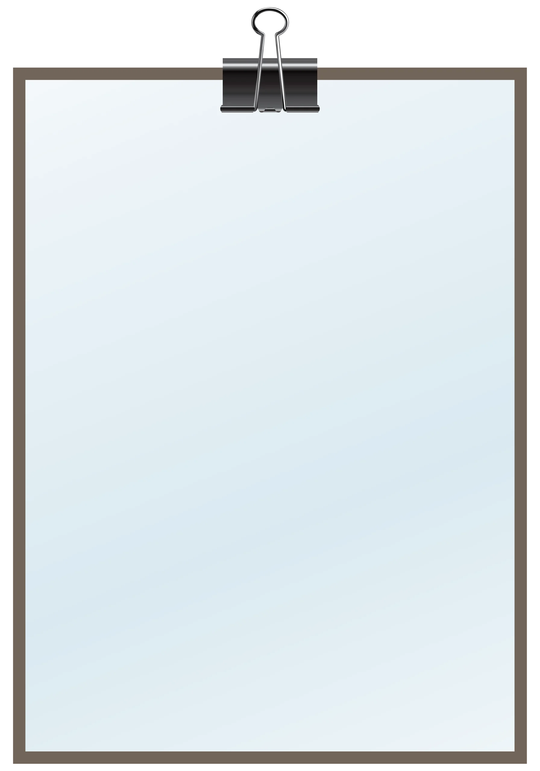 Minimalist Wooden Clipboard Clipart with Metallic Binder Clip Accent