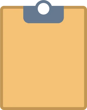 Minimalist Yellow and Blue Clipboard Clipart Design with Simple Geometric Shape