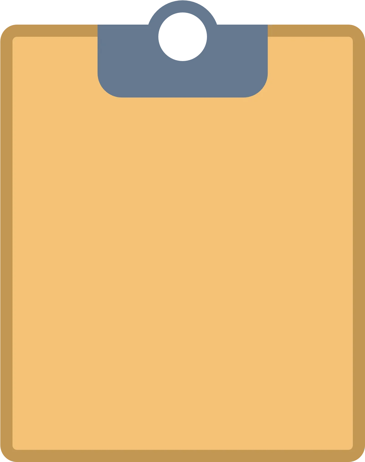 Minimalist Yellow and Blue Clipboard Clipart Design with Simple Geometric Shape