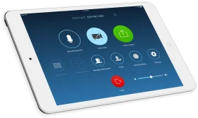 Modern Communication Tablet Clipart Showcasing Professional Video Conference Interface