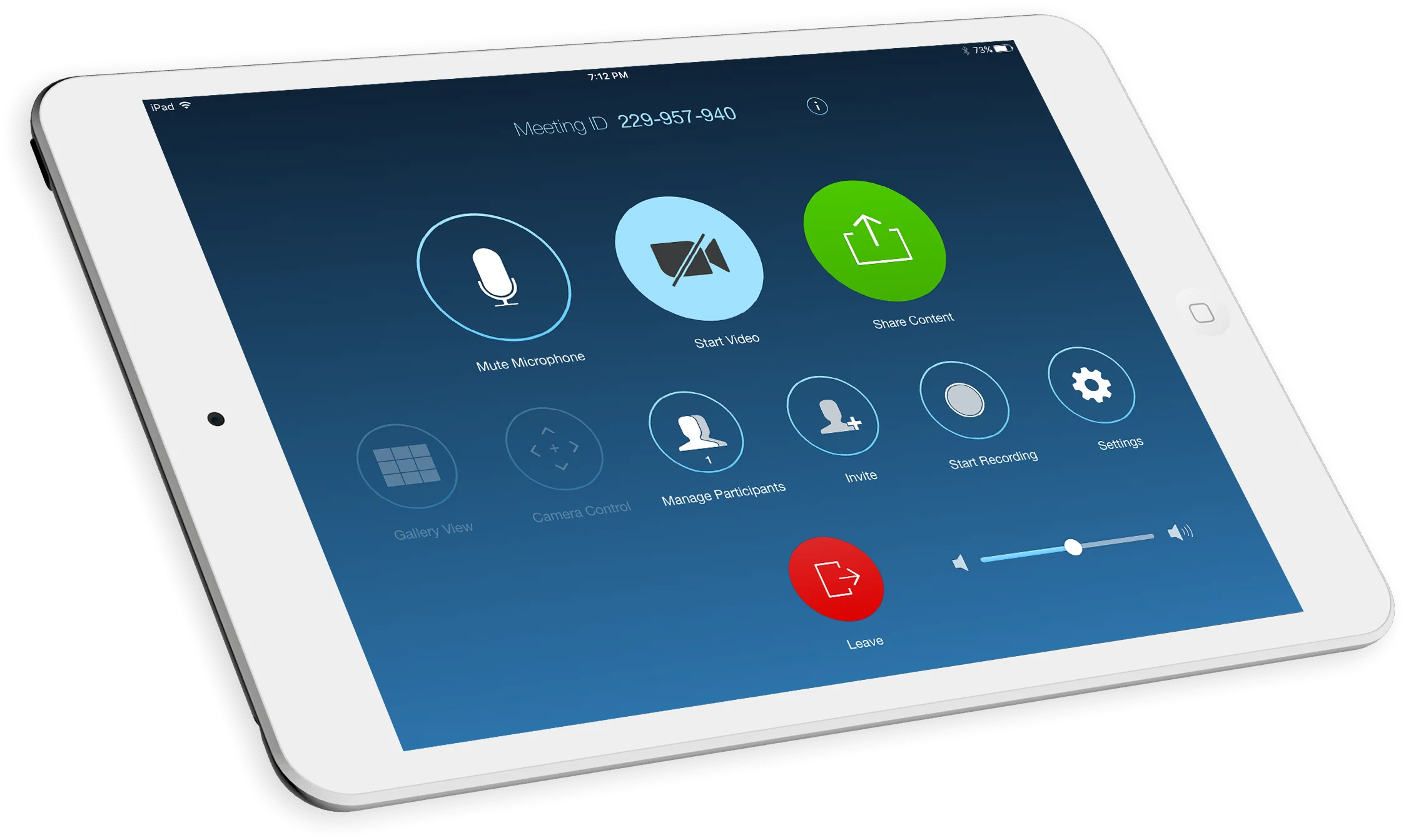 Modern Communication Tablet Clipart Showcasing Professional Video Conference Interface